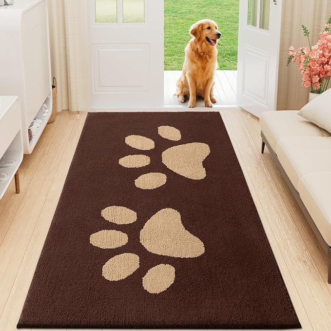 Buganda Dog Door Mat for Muddy Paws, Absorbent Dirt Trapper Washable Indoor by Buganda
