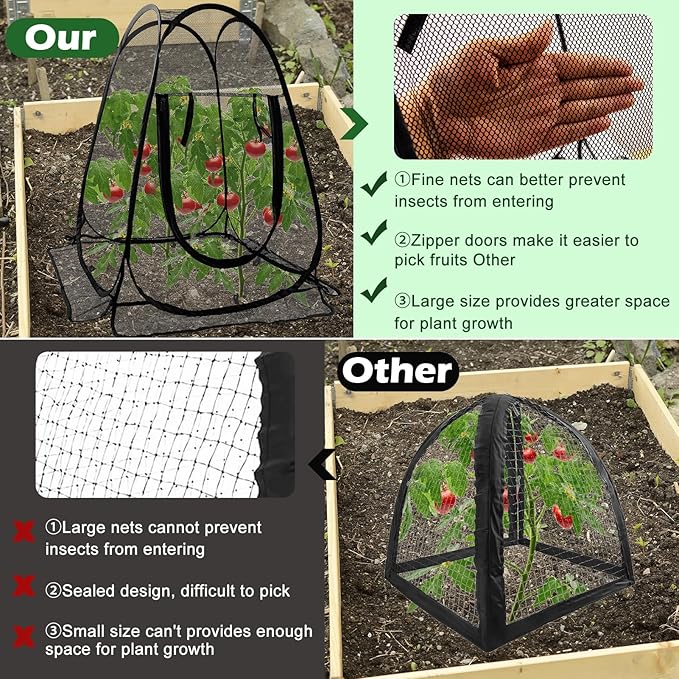 Pop Up Mesh Plant Protectors from Animals, Large Plant Netting Guard Cover - Image 4