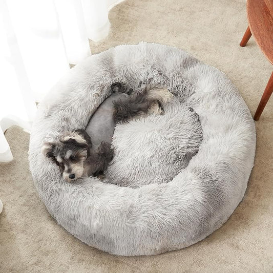 WESTERN HOME WH Calming Dog & Cat Bed, Anti-Anxiety Donut Cuddler Warming Cozy - Image 2