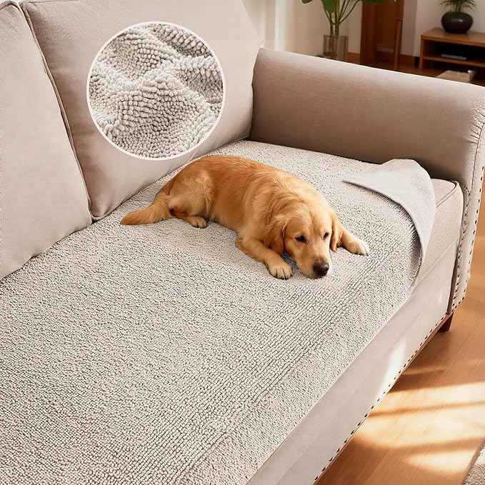 H.VERSAILTEX Non Slip Pet Couch Cover Chenille Dog Bed Protector Thick Soft by HVERSAILTEX