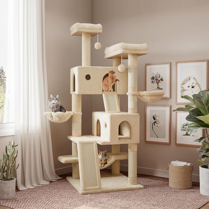 SHA CERLIN 65in Larger Cat Tree Tower Condo by SHACERLIN