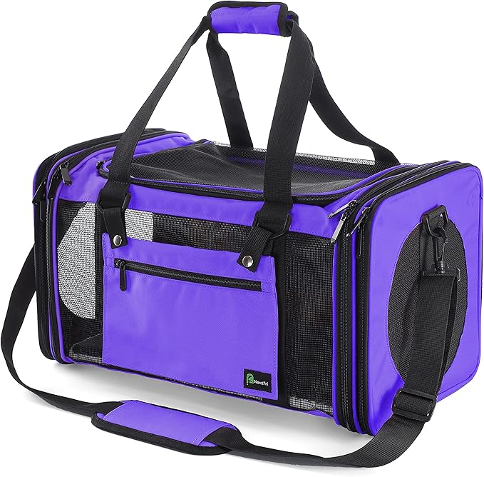 Soft-Sided Pet Carrier for Cats Small Dogs of 15 Lbs Medium Purple by NextFri