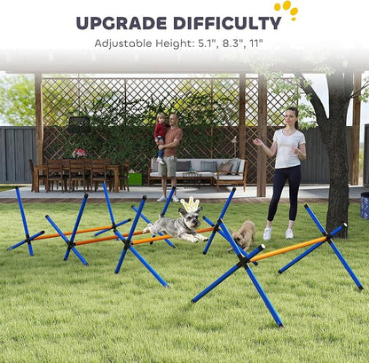 PawHut 4 Pieces Dog Agility Training Equipment, Dog Agility Course Backyard Set - Image 5
