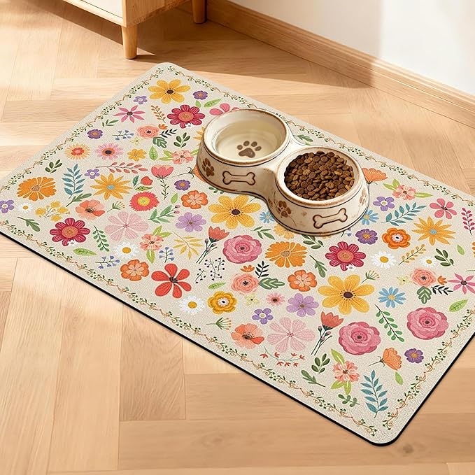 Pet Feeding Mat for Floors Waterproof Dog Mat for Food and Water Absorbent by Unknown