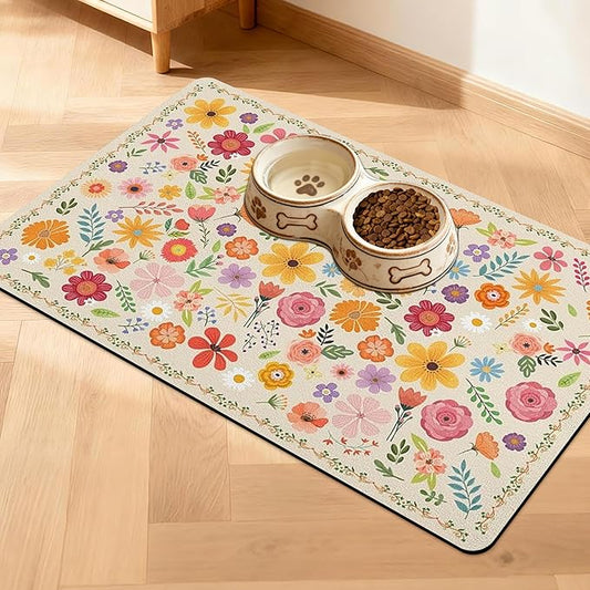 Pet Feeding Mat for Floors Waterproof Dog Mat for Food and Water Absorbent by Unknown