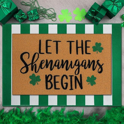 Tinideya 2 Pcs Irish Festival Door Mat Fest Welcome Non Slip Coir Mats - Image 7