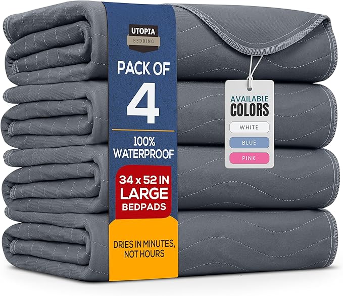 Utopia Bedding Washable Underpads 34" x 52", Waterproof Reusable Heavy by UTOPIABEDDING