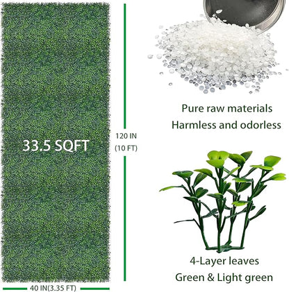 Artificial Boxwood Roll: 40x120 in UV-Anti Faux Ivy Boxwood Hedge Leaf Grass - Image 2