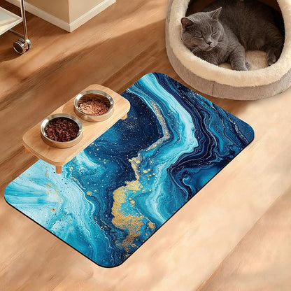 Dog Bowl Mat, Flowing Absorbent Dogs Placemat by Unknown