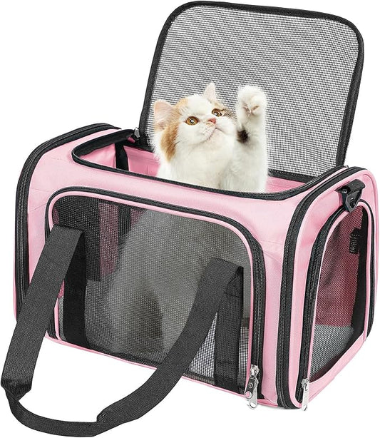 Discala Cat Dog Carrier Up to 15 Lbs TSA Airline Approved Pet Carrier by Discala