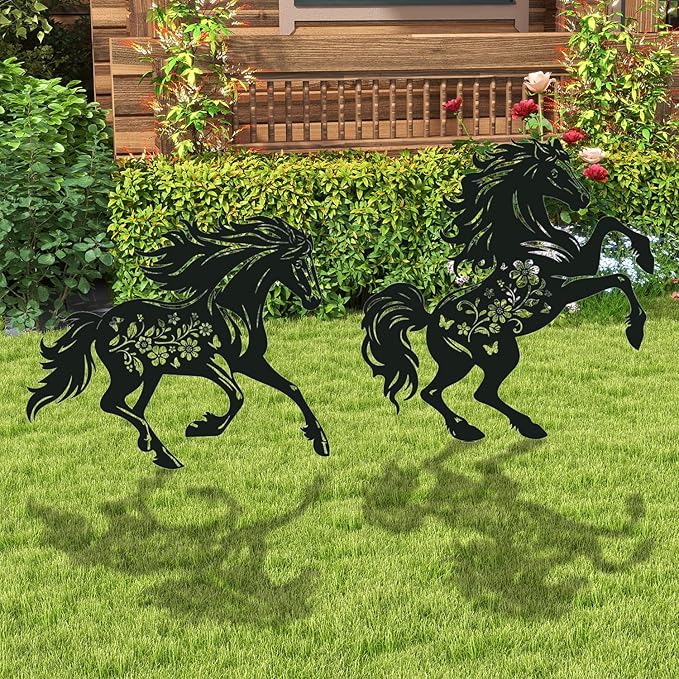 Horse Metal Garden Stakes Yard Decor, Lawn Ornaments Outdoor, Yard Art - Image 6