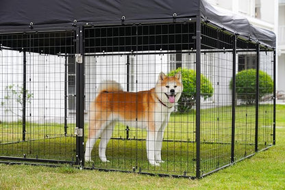 Outdoor Dog Kennel Steel for Medium/Small Dogs Anti-Rust Coating Cage - Image 4