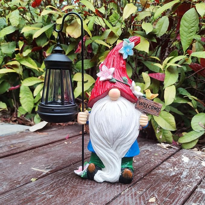 Solar Gnome Garden Statues Outdoor Décor - Image 2