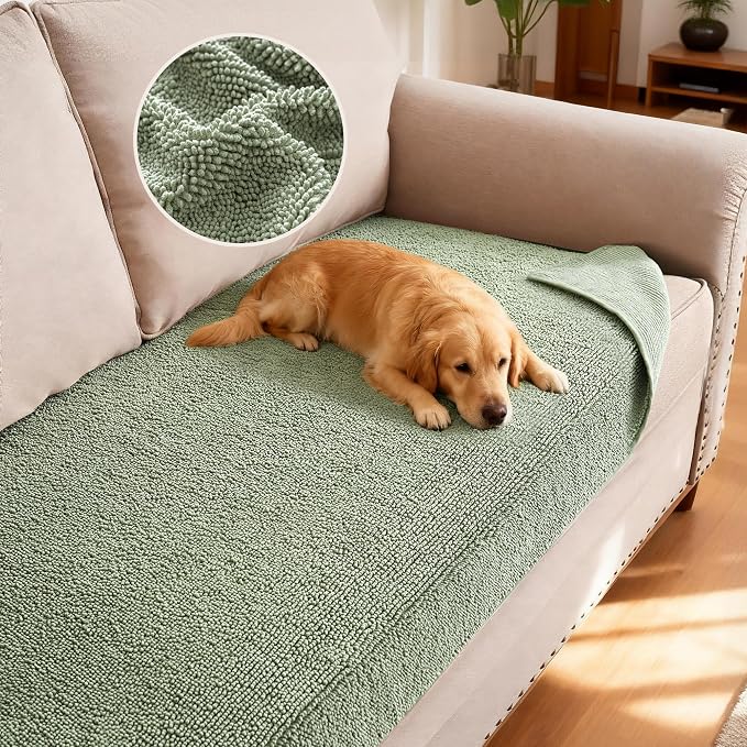 H.VERSAILTEX Non Slip Pet Couch Cover Chenille Dog Bed Protector Thick Soft by HVERSAILTEX