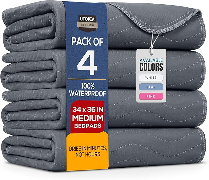 Utopia Bedding Washable Underpads 34" x 36", Waterproof Reusable Heavy by UTOPIABEDDING