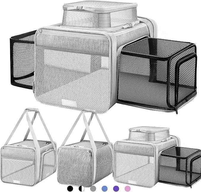 Top and 2 Sides Expandable Cat Carrier 17x11x11, TSA Airline Approved Dog by SHARLOVY