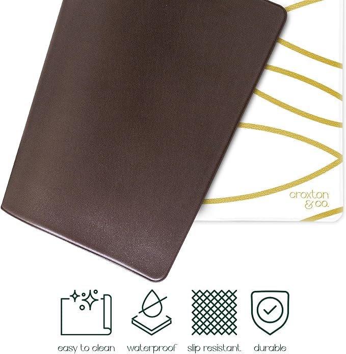 CROXTON & CO. Non-Slip Faux Leather Pet Feeding Mat - Image 3