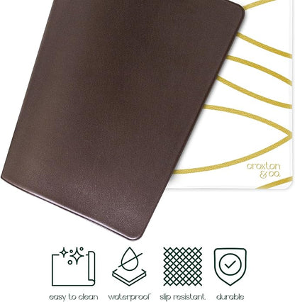 CROXTON & CO. Non-Slip Faux Leather Pet Feeding Mat - Image 3