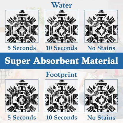 Black Boho Art Dog Food Mat–Christmas Stocking Absorbent Quick Dry Feeding - Image 3