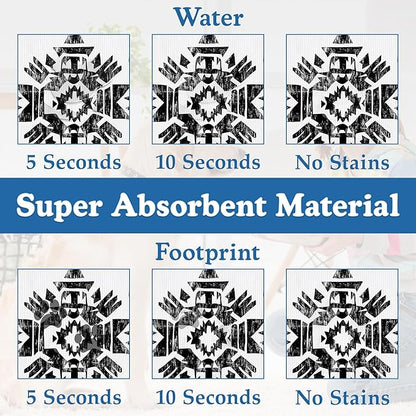 Black Boho Art Dog Food Mat–Christmas Stocking Absorbent Quick Dry Feeding - Image 3