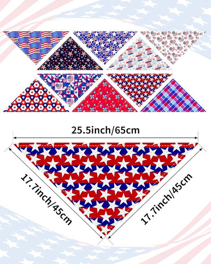 PET SHOW 50 Pack 4th of July Dog Bandanas Bulk Washable American Flag Dog - Image 2