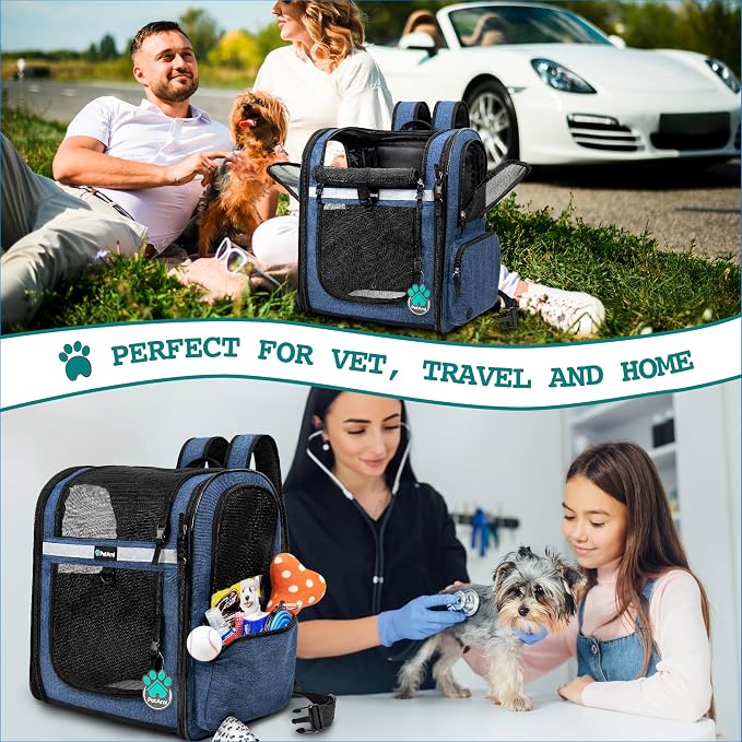 PetAmi Dog Backpack Carrier for Small Large Cat, Ventilated Pet Hiking Backpack - Image 7