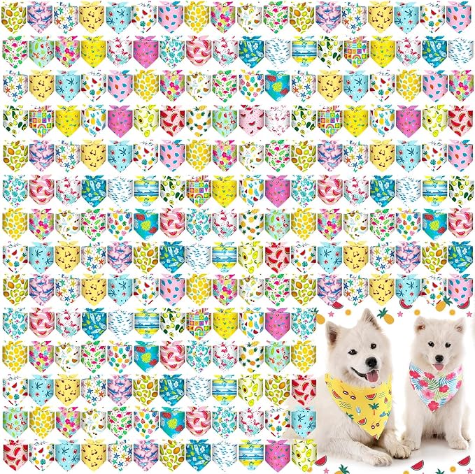 Aliceset 180 Pcs Summer Pet Dog Bandana Bulk Fruit Bandanas by Aliceset