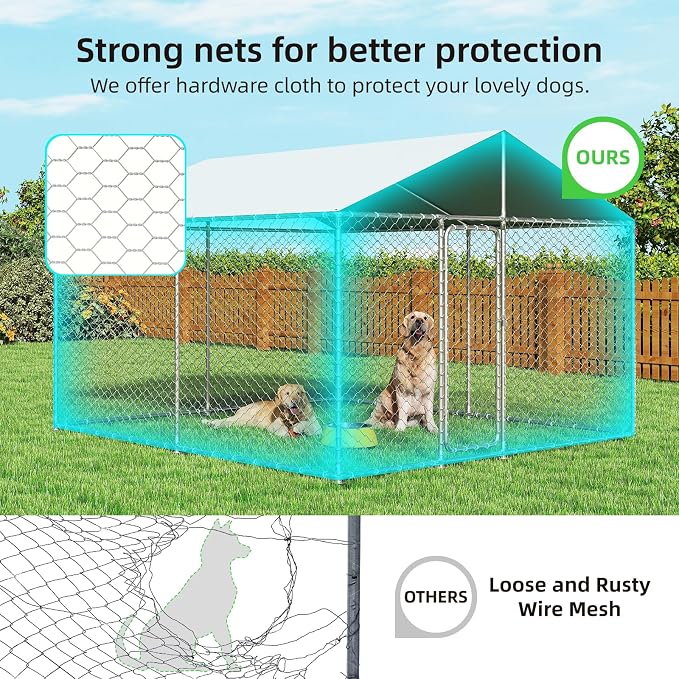 10'x10' Large Outdoor Dog Kennel, Heavy Duty Dog Enclosure - Image 2