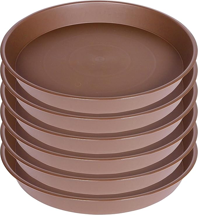6 Pack of 12 inch Plant Saucer, Heavy Duty Plastic Plant Saucer 12 inch Round by Bleuhome