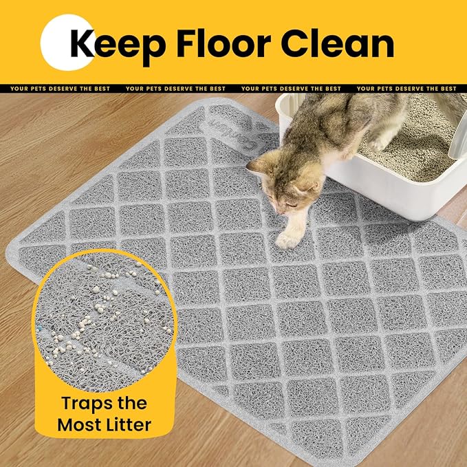 Cat Litter Mat Litter Trapping Mat, Less Waste Cat Litter Box Mat, Soft on - Image 3