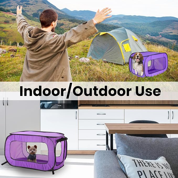 Beatrice Home Fashions Portable, Collapsible, Pop Up Kennel Travel Cat and Dog - Image 8