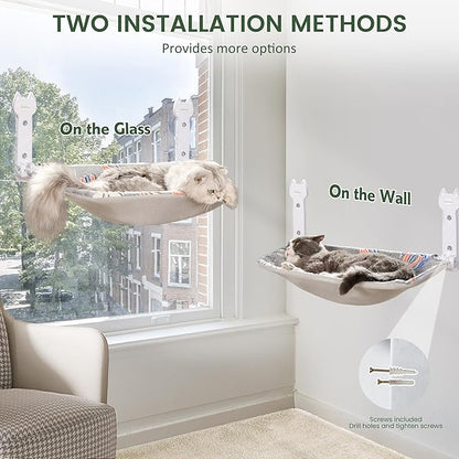 2 Pack Cat Window Perch, Glow in The Dark Foldable Cat Hammock - Image 7