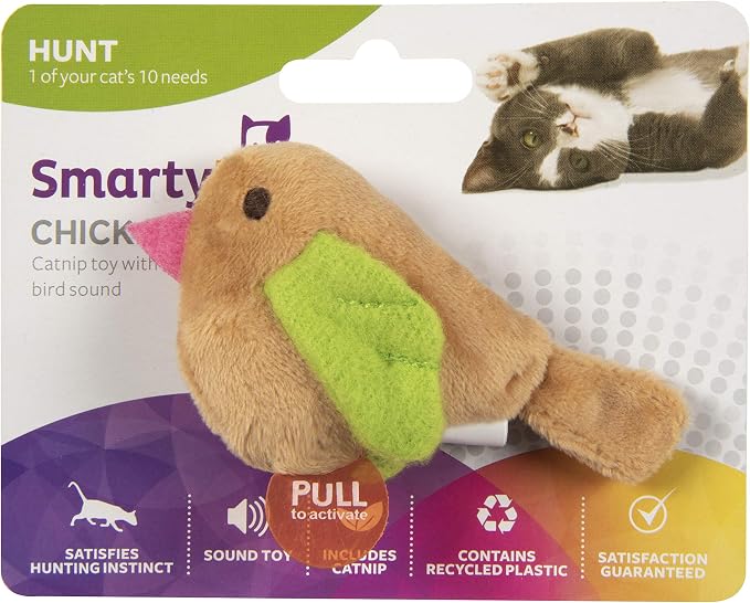 SmartyKat Chickadee Chirp Electronic Sound Cat Toy, Contains Catnip, Battery - Image 12