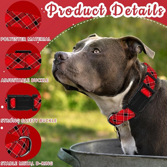 Christmas Plaid Dog Collar, Classical Boys Girls Puppy Collar - Image 2