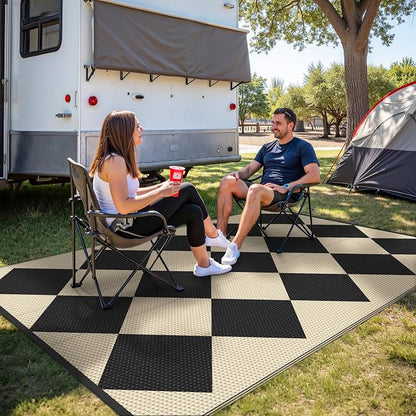 GENIMO Outdoor Rug for Patio Clearance, Lightweight Waterproof RV Camping Mat - Image 3