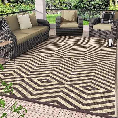 GENIMO Outdoor Rug for Patio Clearance, Lightweight Waterproof Modern RV by GENIMO