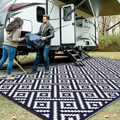 GENIMO Outdoor Rug for Patio Clearance, Reversible Plastic Straw Rugs for RV by GENIMO