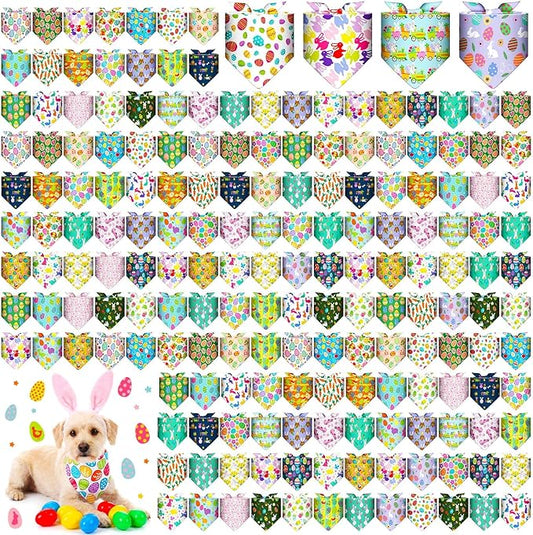 Aliceset 180 Pack Easter Dog Bandana Bulk, Easter Bandanas by Aliceset