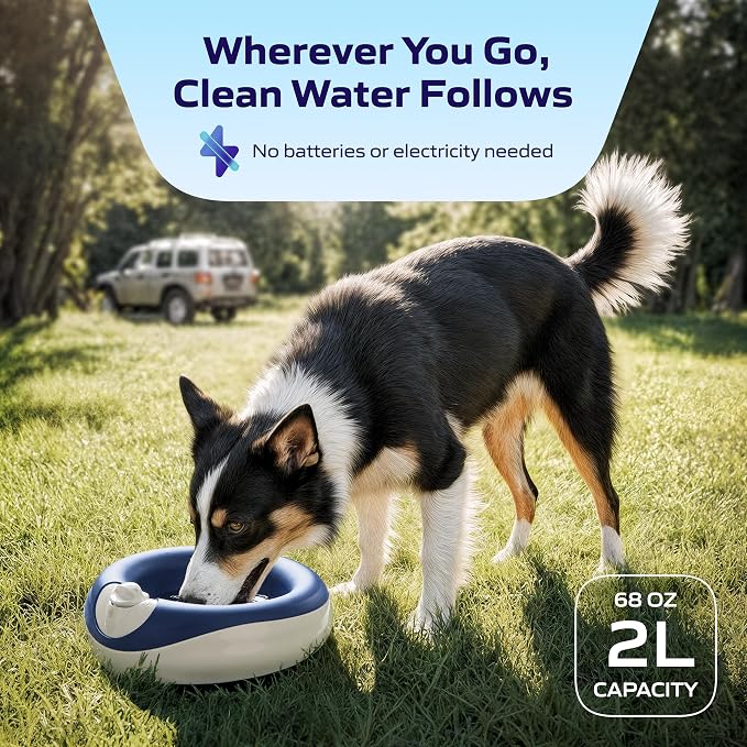 Filtered Portable Dog Water Dispenser, 2L / 68oz, Automatic Pet Water Dispenser - Image 6