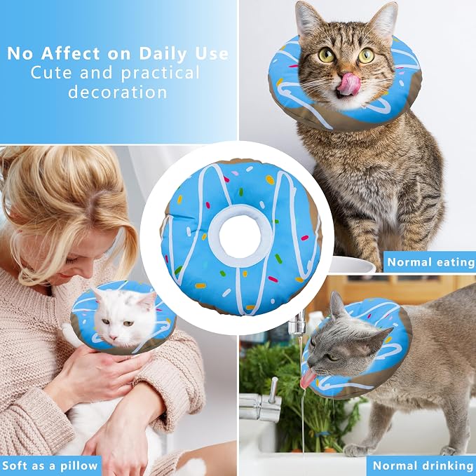 Cat Cone Collar Soft, Adjustable Cat Recovery Collars Kitten Cones to Stop - Image 4