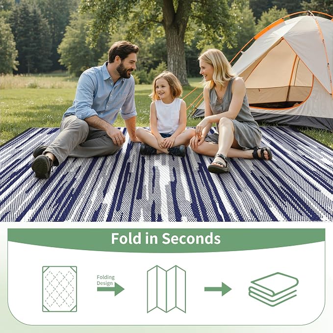 GENIMO Outdoor Rug for Patio Clearance, Reversible Plastic Straw Rugs for RV - Image 6