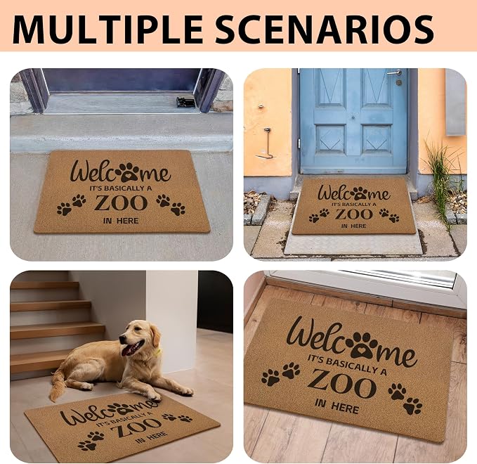Funny Pet Welcome Door Mats, It's Basically a Zoo in Here Door Mat - Image 7