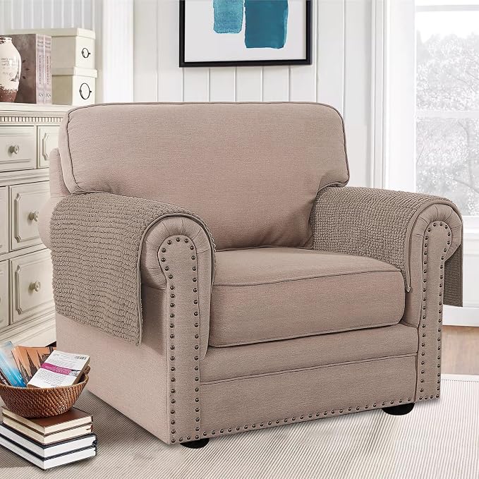 H.VERSAILTEX Plush Chenille Couch Armrest Cover 2 Packs Thick and Soft Sofa - Image 2