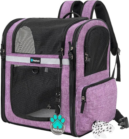 PetAmi Dog Backpack Carrier For Small Large Cat, Ventilated Pet Hiking Backpack by PetAmi