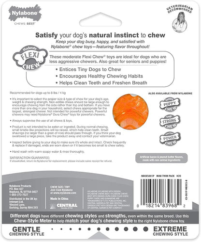 Nylabone Moderate Chew Flexi Chew Bone Peanut Butter & Bacon XX-Small/Tiny - Image 8