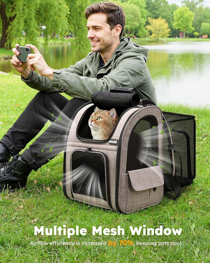 Pecute Cat Backpack Carrier Expandable, Pet Backpack - Image 7