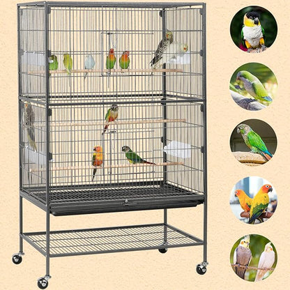 Yaheetech 52-inch Wrought Steel Standing Large Flight King Bird Cage - Image 9