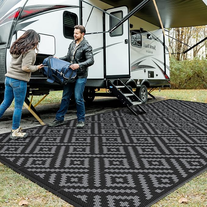GENIMO Outdoor Rug for Patio Clearance, Reversible Plastic Camping Rugs by GENIMO