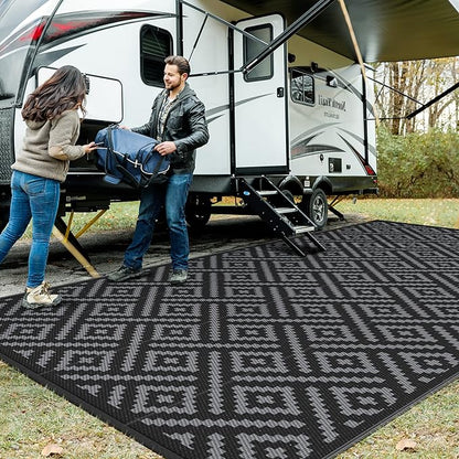 GENIMO Outdoor Rug for Patio Clearance, Reversible Plastic Straw Rugs for RV by GENIMO