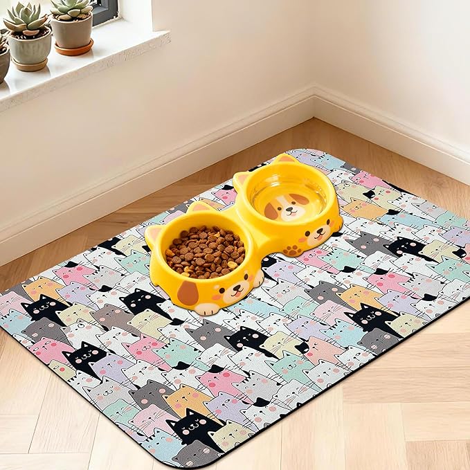 Pet Feeding Mat for Floors Waterproof Dog Mat for Food and Water Absorbent by Unknown
